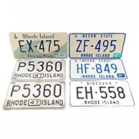 6 Rhode Island License Plates 1947- 2000
