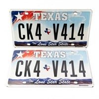 2009 Unissued Texas License Plate Set
