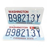 2015 Washington License Plate Set