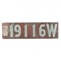 Wisconsin 1912 License Plate