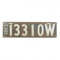 Wisconsin 1913 License Plate
