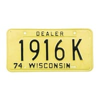 Wisconsin 1974 Dealer License Plate