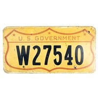 U.S. Government Wood License Plate