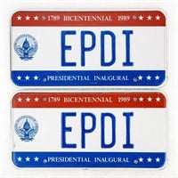 '89 Bicentennial Presidential Inaugural  Plate