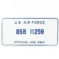 U.S. Air Force Official Use Only License Plate