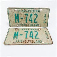 (2) St Maarten N.A, Friendly Island License Plate