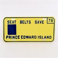1976 Prince Edward Island Seat Belts Save Plate