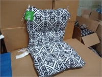 True living black and white patio chair cushion