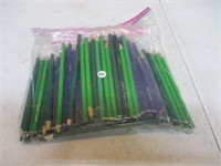 Lot of Green and Purple Pencils