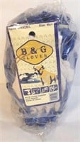 B & G Blue Latex Coated Gloves 12 Pairs - Size Men
