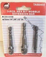 White Dog 3 Pc. Hex Bit Wobble Extension Bars
