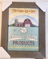Country Dairy Products Sign 20" x 16"