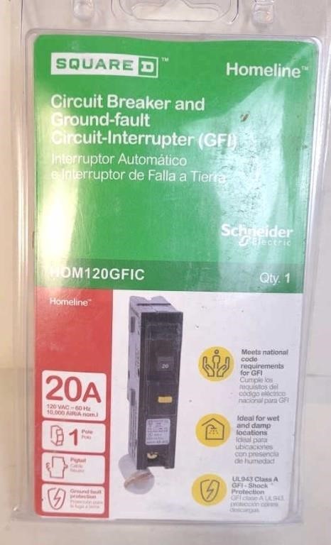 Homeline 20A Circuit Breaker & Ground Fault