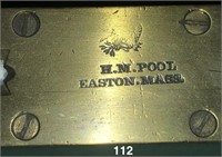 H.M. POOL EASTON, MASS 27" plumb & level