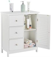 White Bathroom Storage Cabinet  SEE DESC