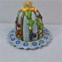 ZRIKE HAND PAINTED COVERED CHEESE PLATE