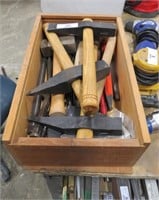 Wooden Box of Chisels and Hammers