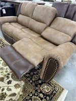 LEATHER SOFA DOUBLE RECLINERS BUILT IN