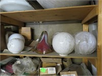 Lot Of Two Shelves Of Globes, And Power Supplies,