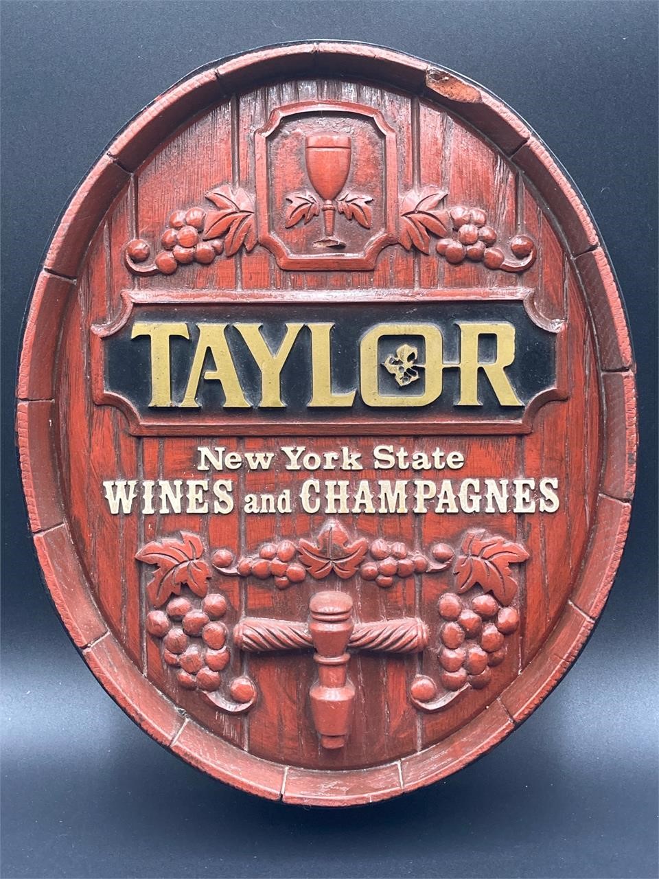 Taylor New York Wines & Champagnes 3D Barrel Sign