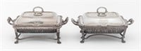 George III Sterling Silver Chafing Dishes, Pair
