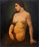 Paul R. Meltsner Seated Nude Woman Oil on Canvas