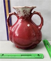 Drip glaze maroon/pink 7R pottery vase