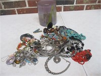 Lot of Jewelry & Jar