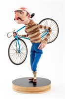 Chris Sickels "Le Cyclist" Mixed Media Sculpture