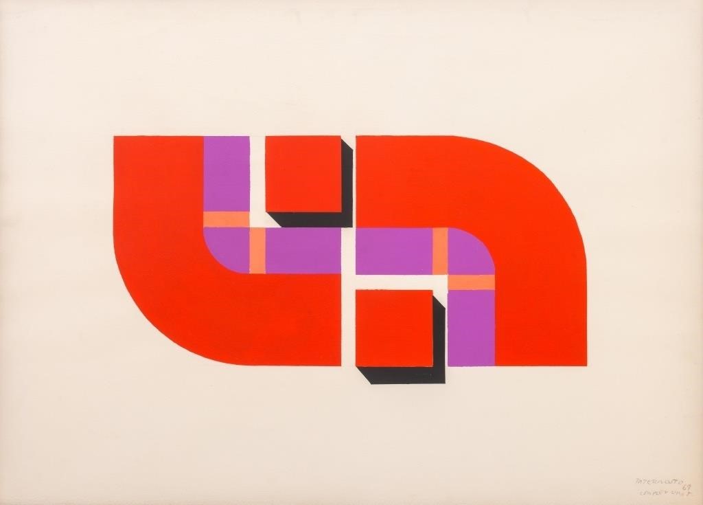 Cesar Paternosto "Complex Unit" Acrylic on Paper