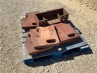 9 Front Tractor Weights w/ Bracket-Came Off 1456