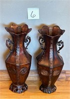 Pair of Metal Vases