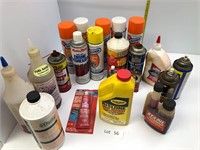 Lot of Oils Cleaners and Lubricants