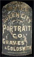 1880's Curved Tin Photography Goldsmith Trade Sign