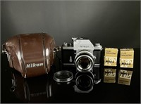 Nikon F w/ Nikkor-S 50mm f/1.4 Case and Magazines