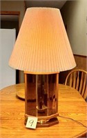 80's Glass and Wood Lamp