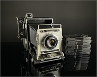 Speed Graphic 4x5 Camera, 127mm f/4.7 w/ Film Hold