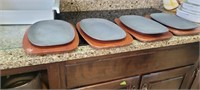 4 Vintage Fabricators Sizzler Platters