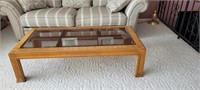 Glasstop coffee table- approx 28x60