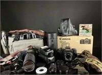 Canon lot T50 & T70 w/ Accessories