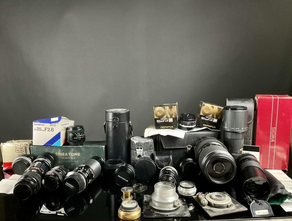 Large Camera Lens Lot, Spiratone, Sigma, ect.