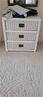 3 drawer white wicker dresser- 24 x 16 x 26