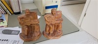wooden book ends