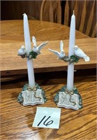 Book Candle Holders with Doves