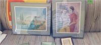 5 framed artwork - some nicely framed and matted