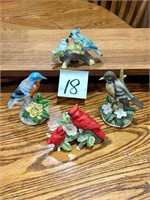 Bird Figurine Lot with Cardinals