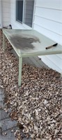 glass top patio table with 2 chairs