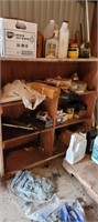 white shelf and contents - shims, new oil