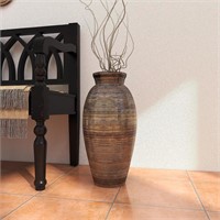 Beautiful Lacquer Bamboo Vase Brown