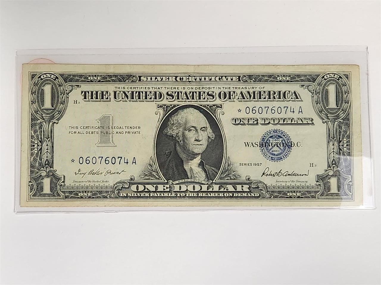 1957 $1 Silver Certificate Star Note AV